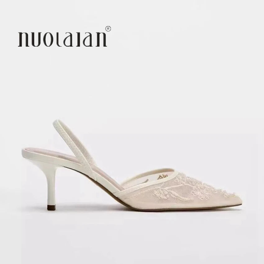 Escarpins blanc de manque de stylite pour femmes