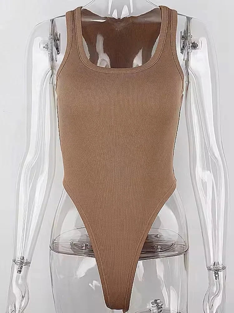 Body en tricot sans manches pour femme