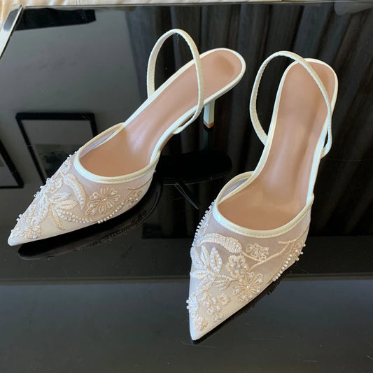 Escarpins blanc de manque de stylite pour femmes